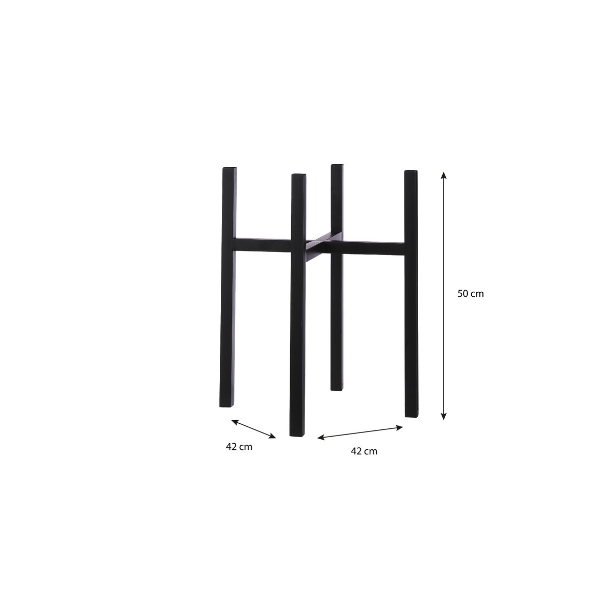 Support pour plantes H50 cm ASCOT XL noir, MICA DECORATIONS