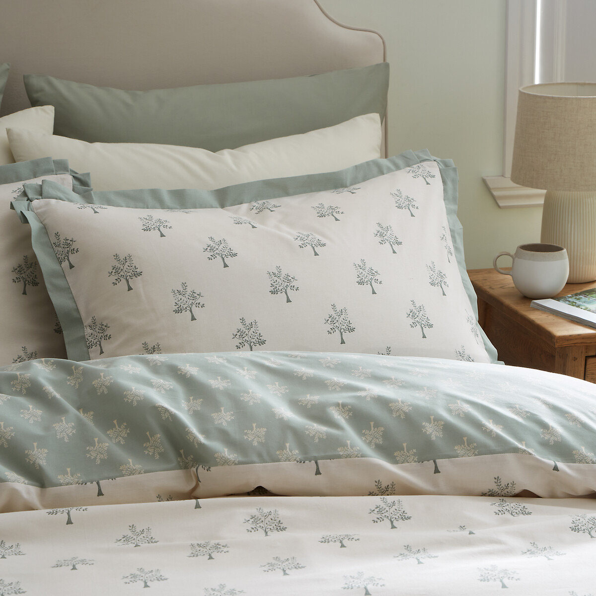 Dapplewood Trees Cotton Reversible Duvet Cover Set cream, EMILY BOND