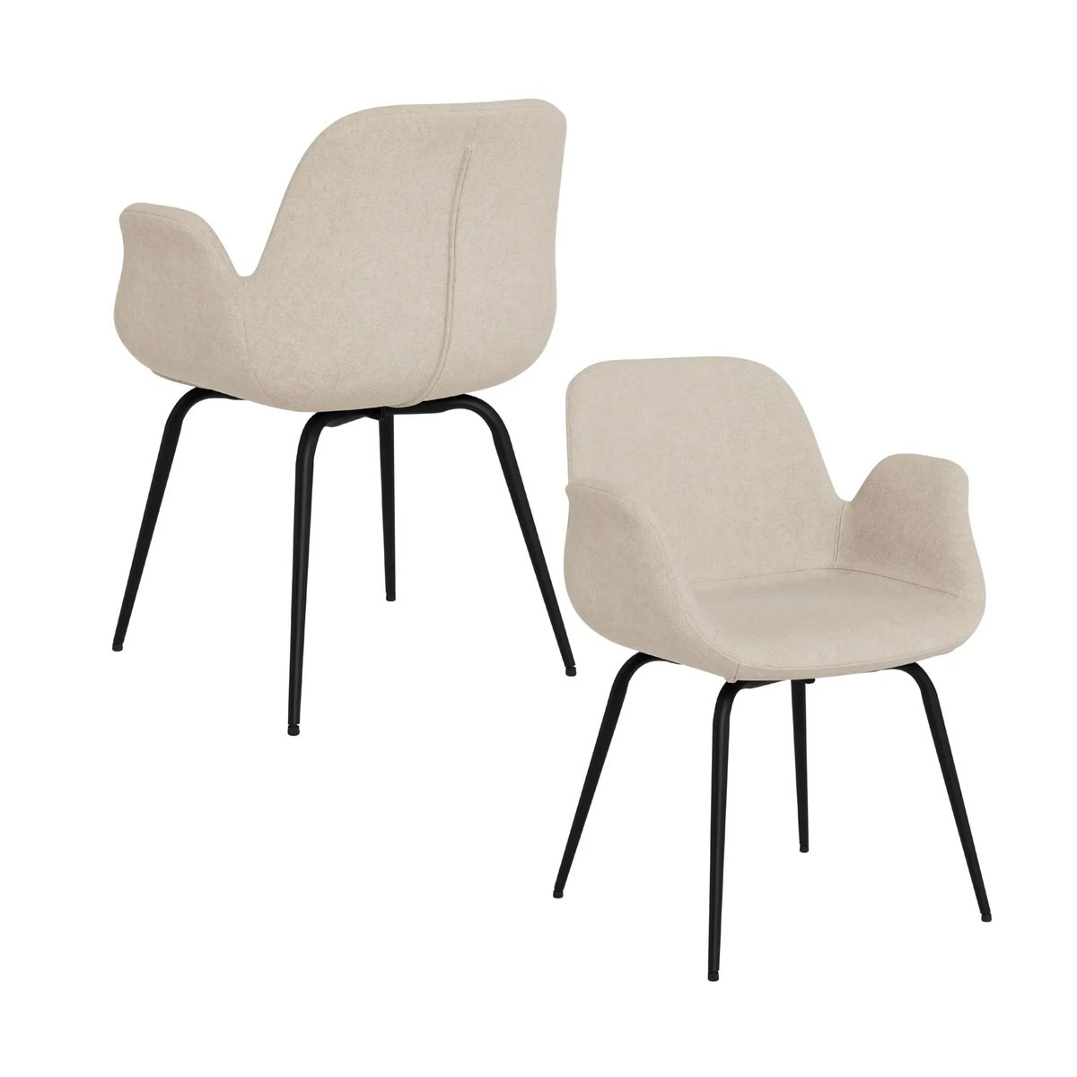 Chaises de salle à manger à accoudoirs beige clair (lot de 2) - BETINA beige, HELLIN, DEPUIS 1862