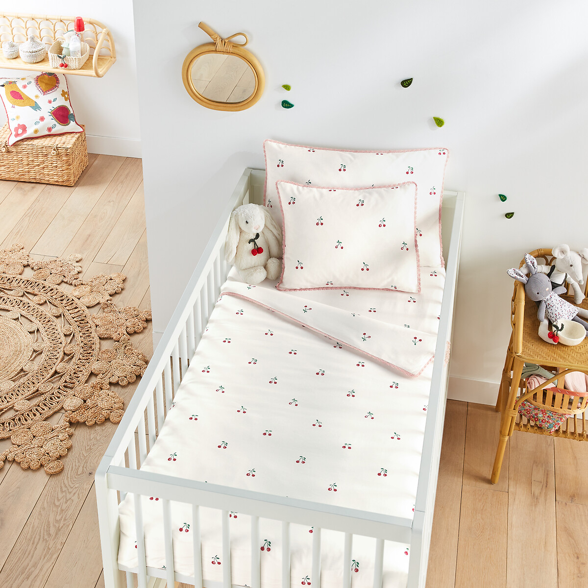 Housse de couette bébé en coton bio, Griotte imprimé, LA REDOUTE INTERIEURS