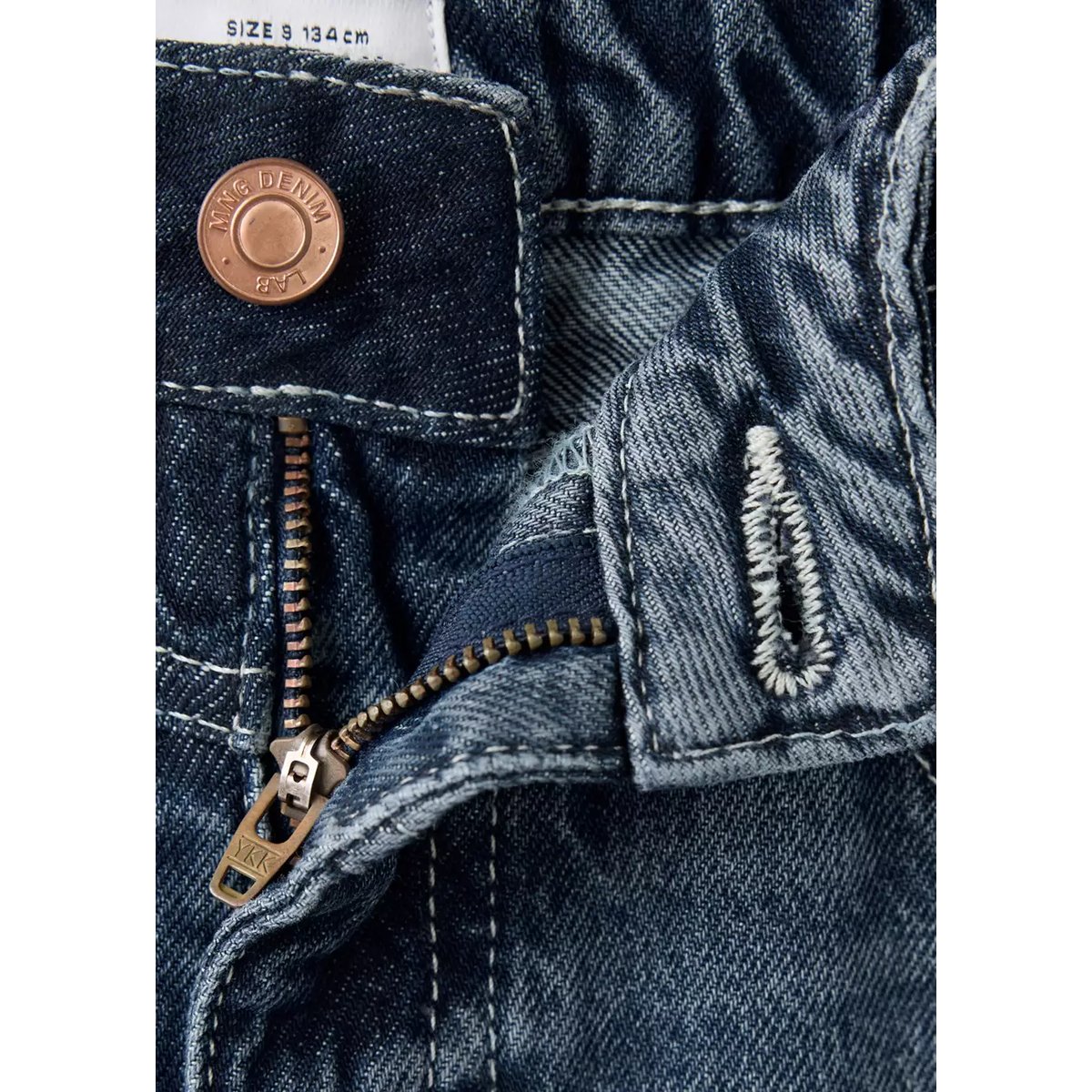 Jean baggy effet dégradé bleu foncé, MANGO KIDS
