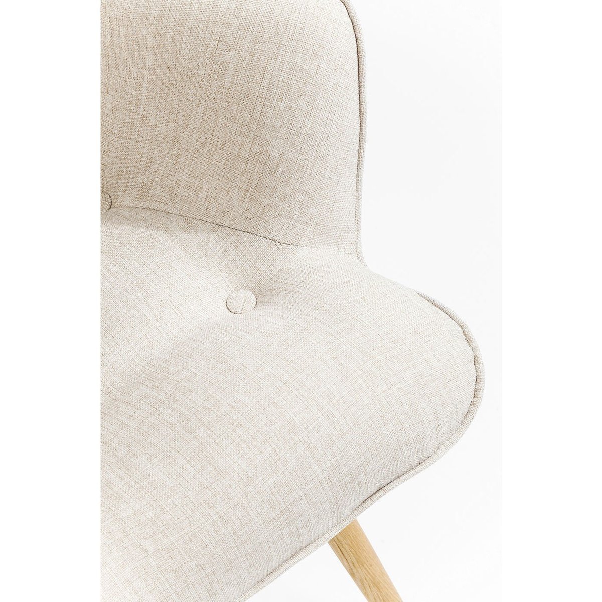 Fauteuil capitonné en polyester et hêtre, VICKY écru, KARE DESIGN