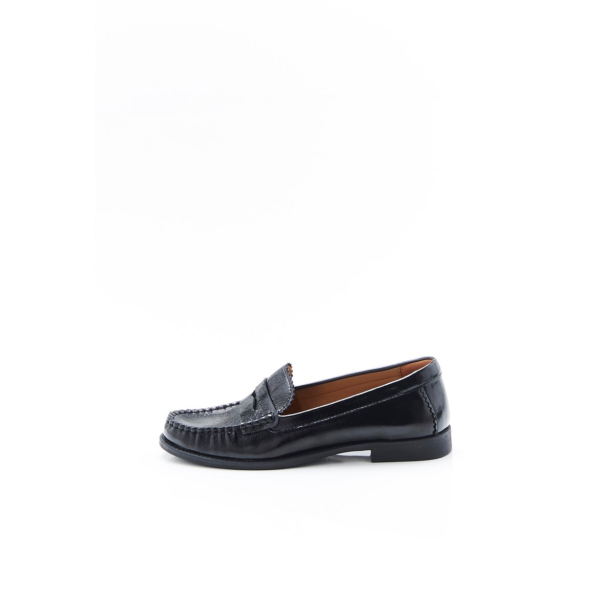 Mocassins vernis effet plissé noir, DAMART
