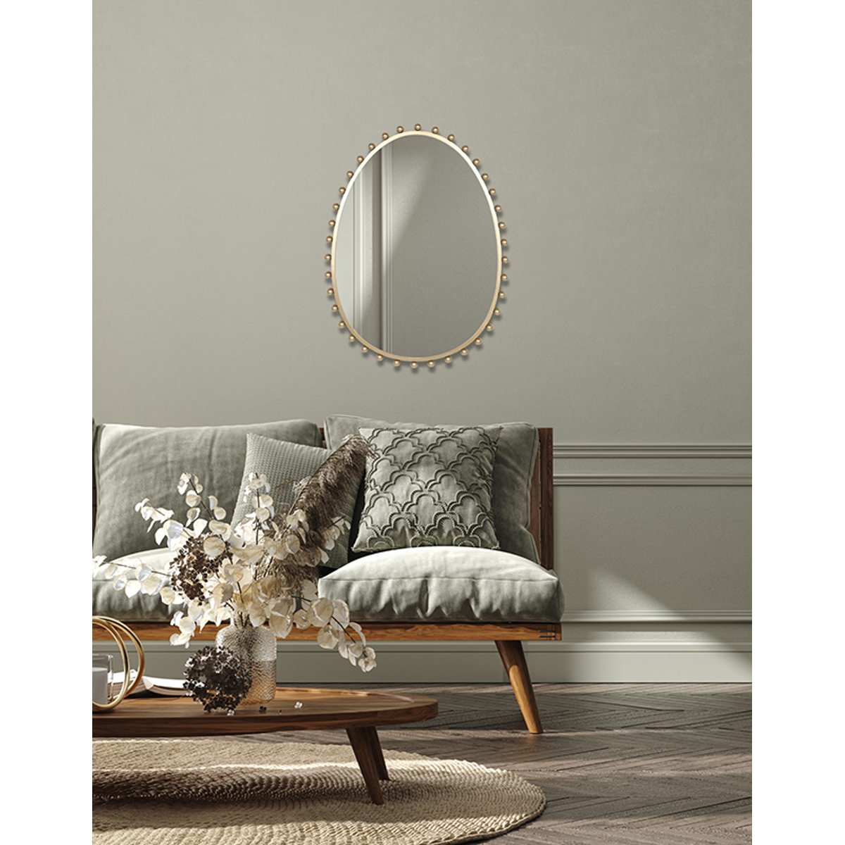 Miroir métal 46x61cm or, EMDE