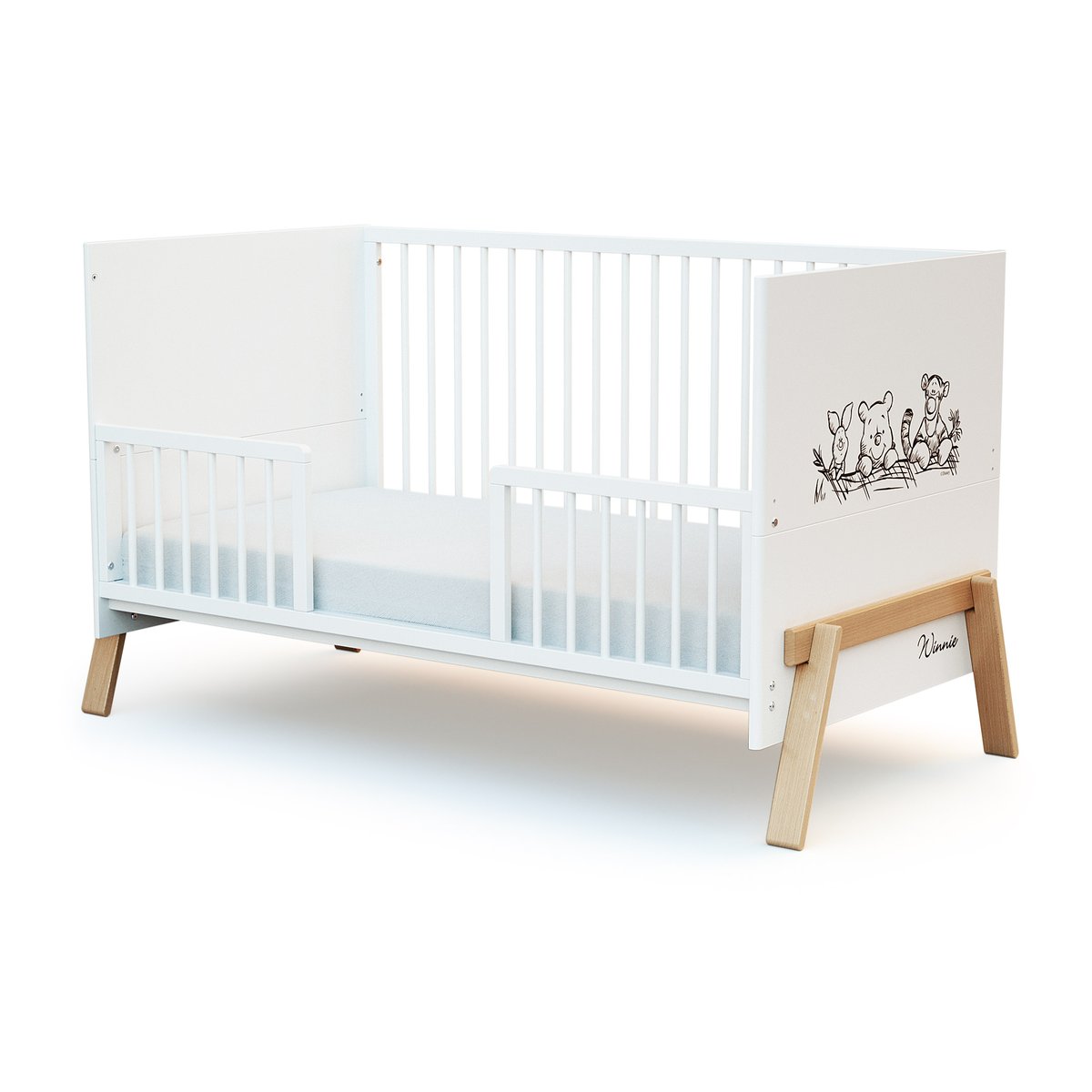Barrière de lit bébé en bois SEREN blanc, AT4