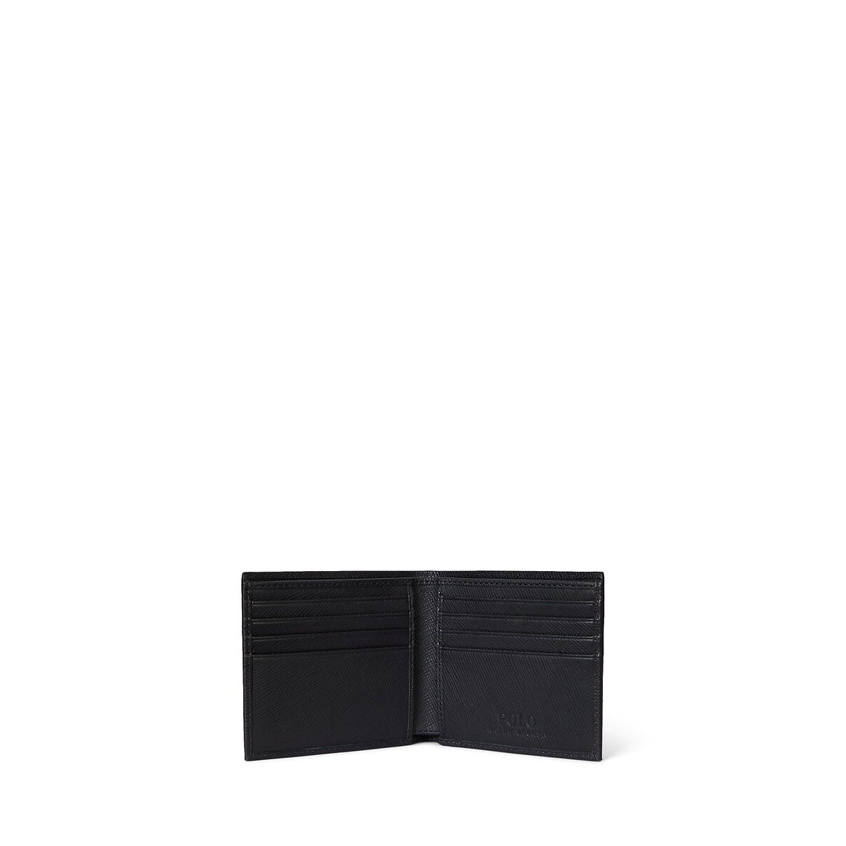 Leren portefeuille Saffiano zwart, POLO RALPH LAUREN