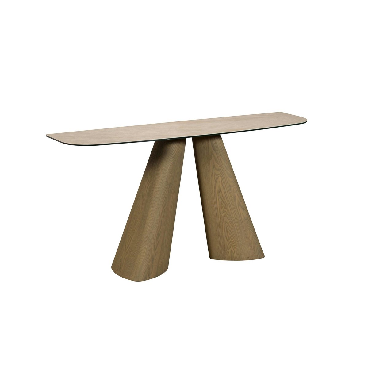 Console d'entrée design en céramique CALA beige, PIER IMPORT