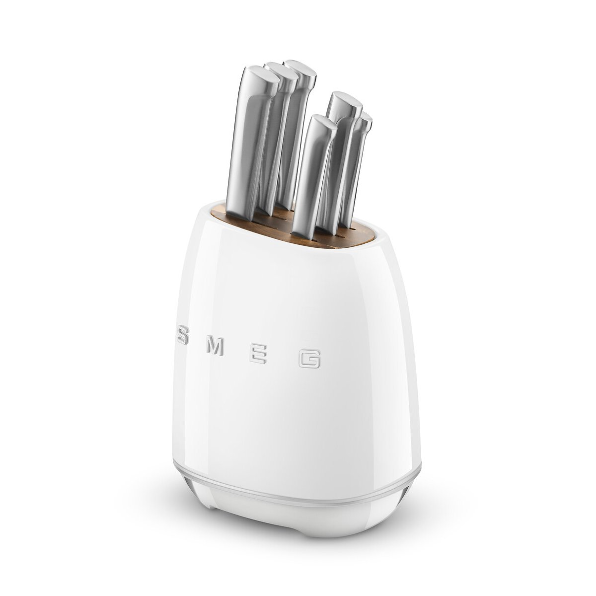 Bloc de 6 couteaux multi-usages blanc, SMEG