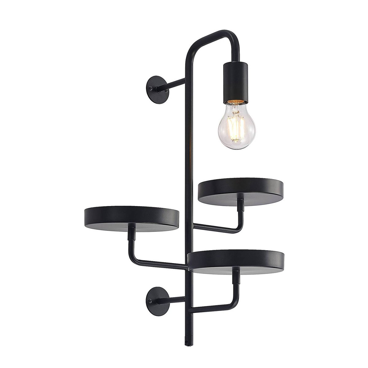 Applique en métal moderne, Hanjo noir mat, LINDBY