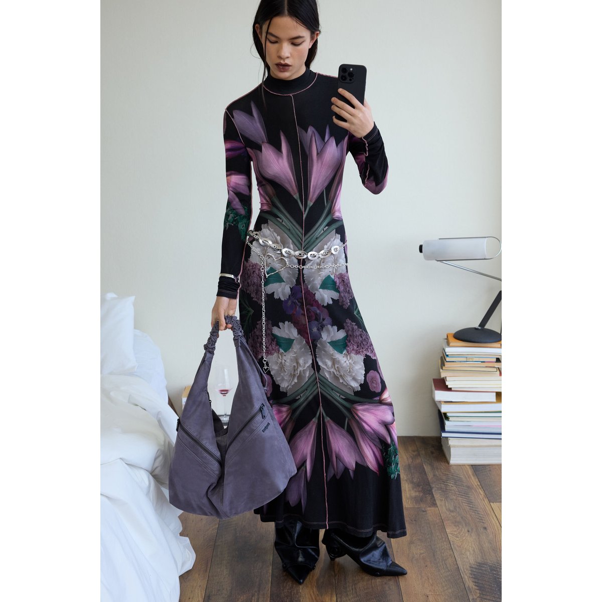 Sac moyen effet cuir noir, DESIGUAL