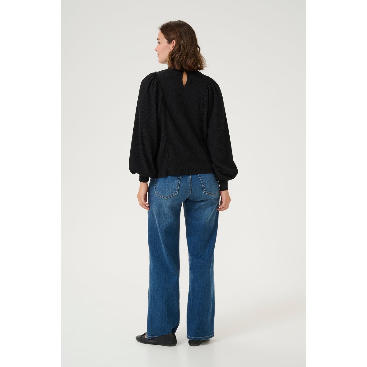 Blouse with long sleeve noir black, KAFFE