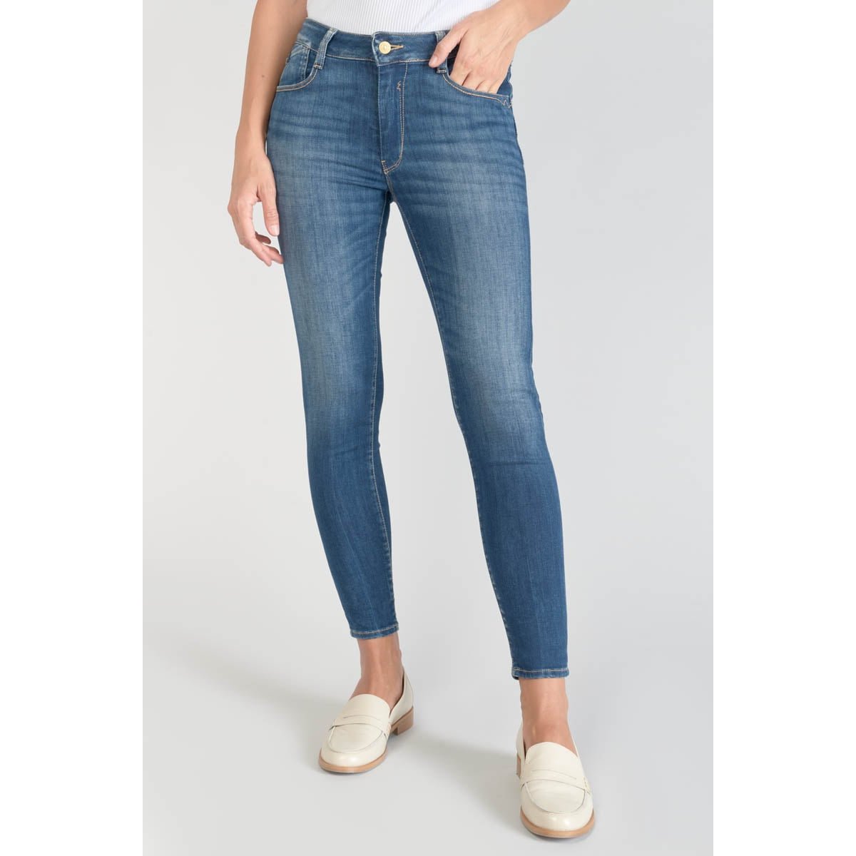 Jean slim taille haute blue, LE TEMPS DES CERISES