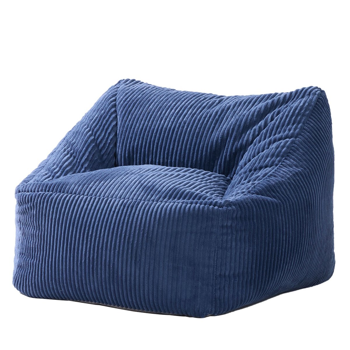 Pouf de salon, velours côtelé, JON bleu, NORDLYS
