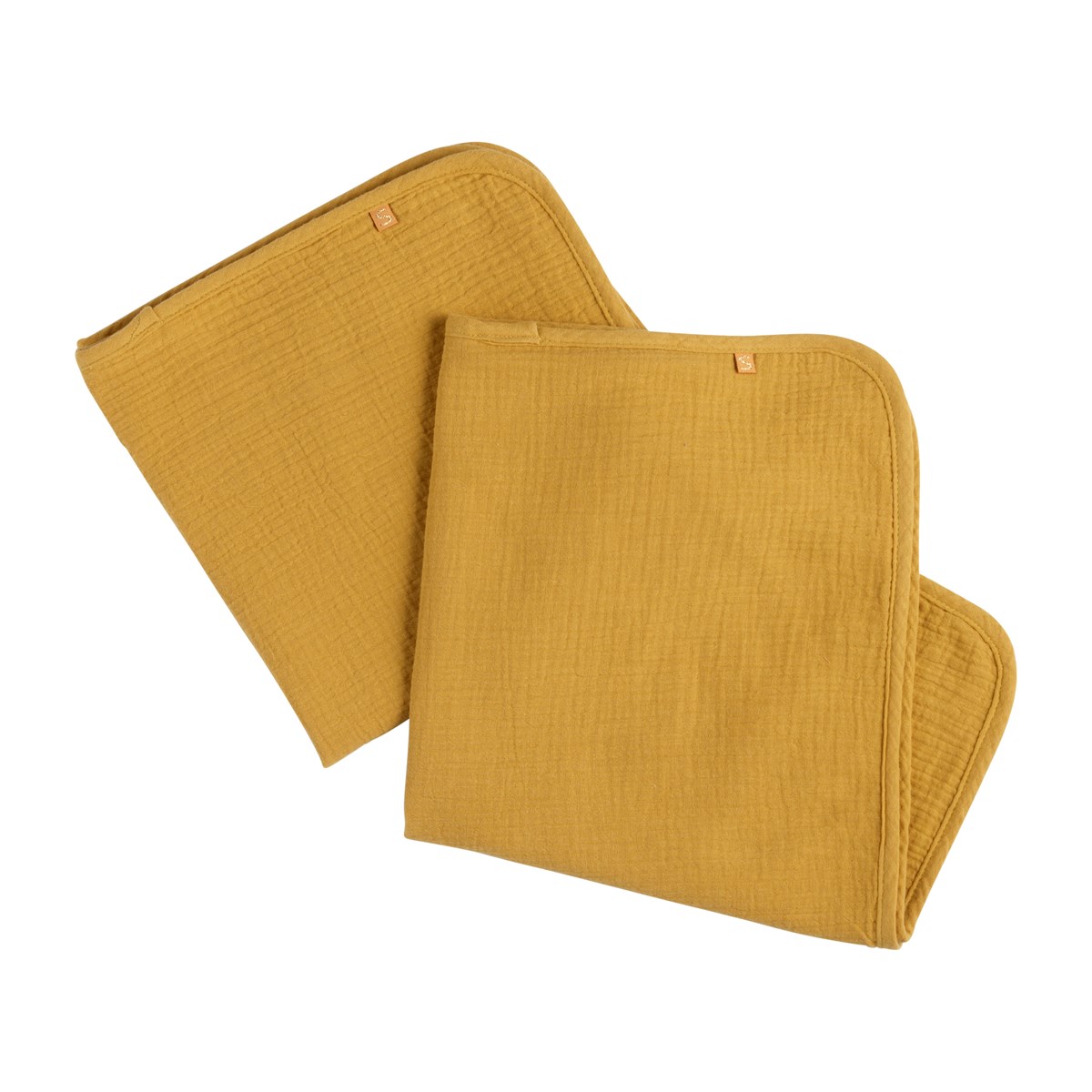 Housse de matelas à langer et langes coton moutarde jaune, SAUTHON