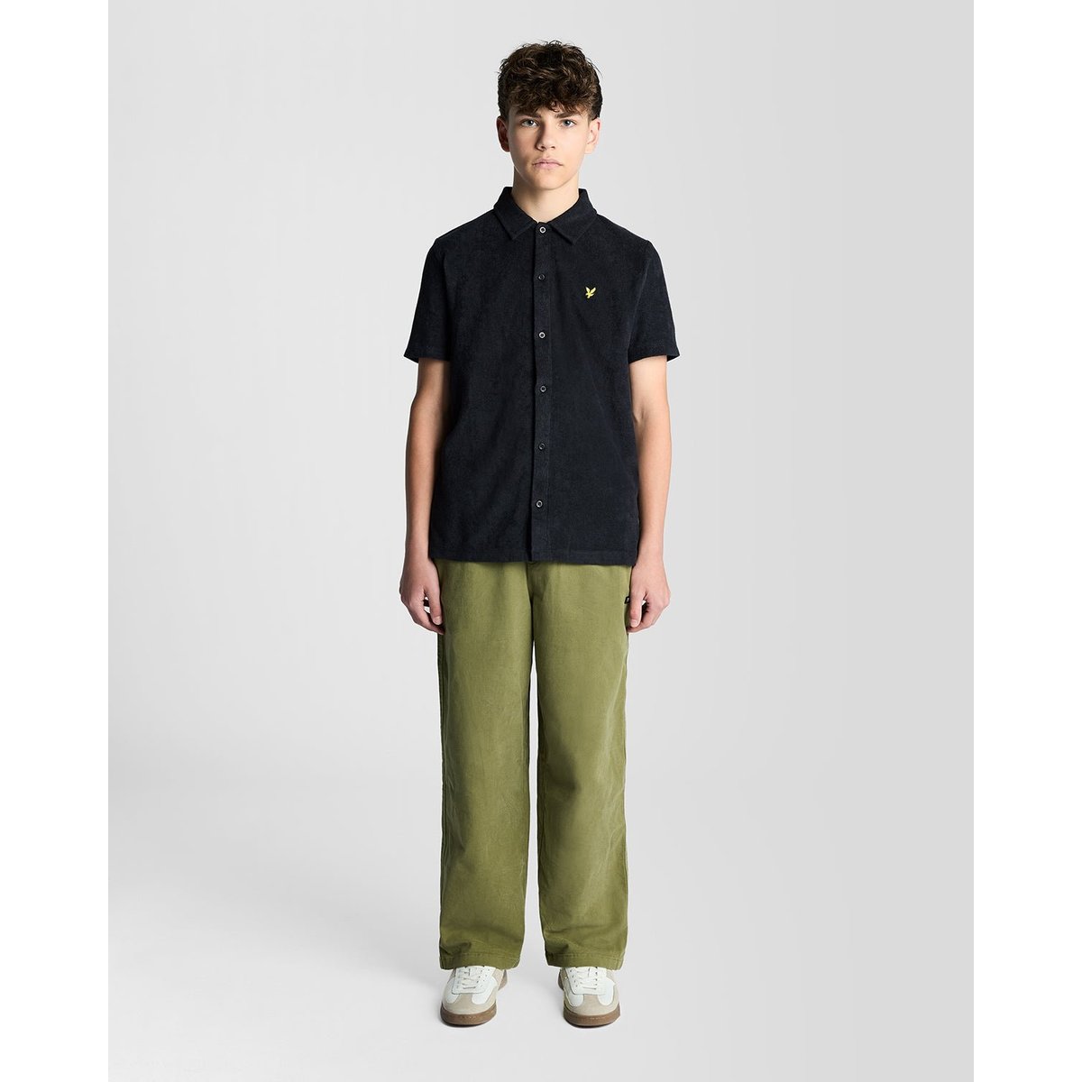 Chemise manches courtes en éponge bleu foncé marine, LYLE & SCOTT