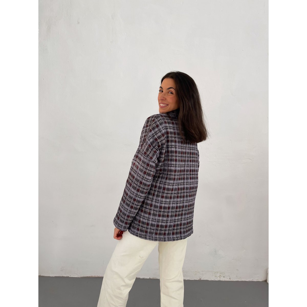 Veste à carreaux taille unique LOLA beige, MINDTRAVELER