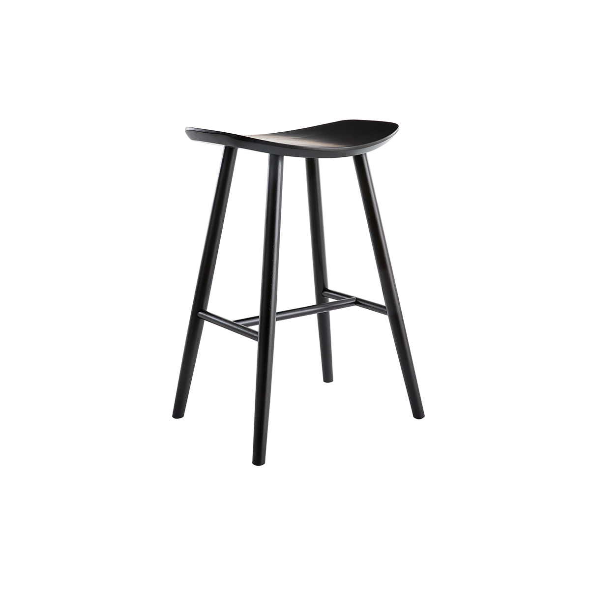 Tabouret de bar design H65 cm DEMORY noir, MILIBOO