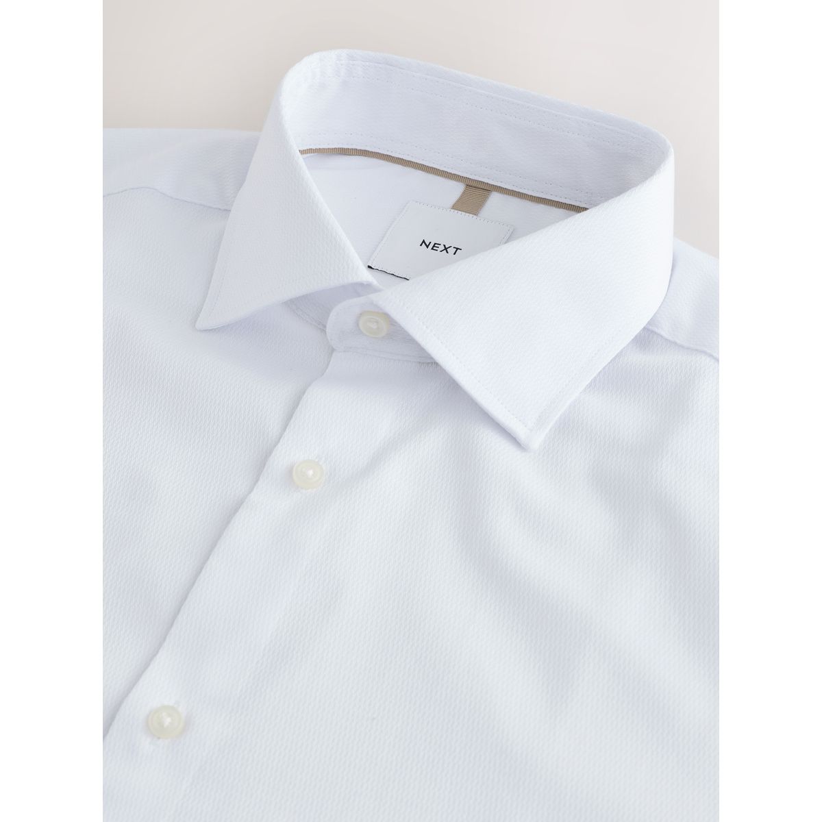 Chemise en coton, cravate et pochette blanc/neutre à pois, NEXT