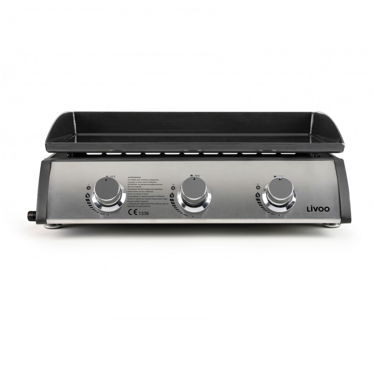 Plancha gaz 3 brûleurs gris, LIVOO