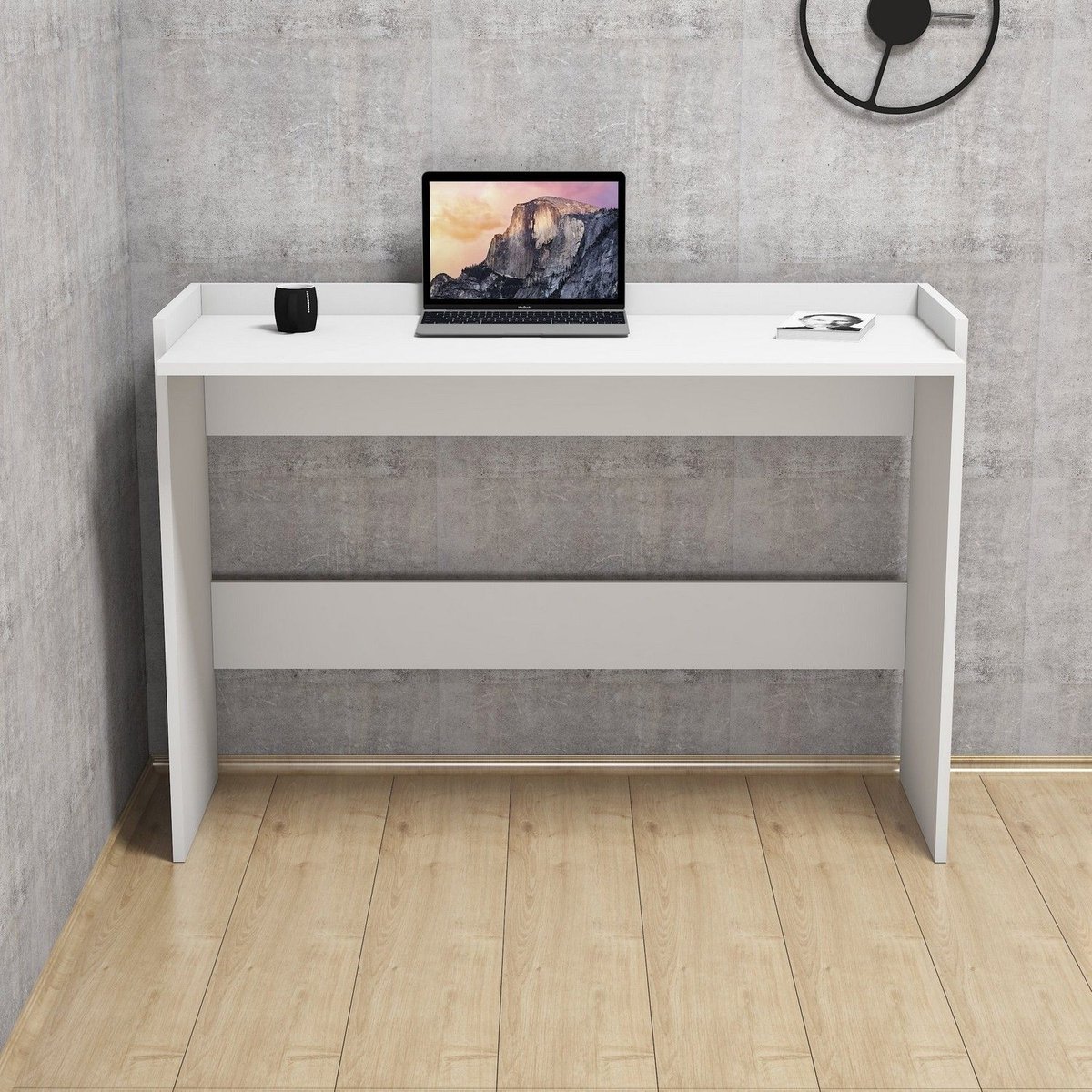 Bureau design minimaliste ERMO blanc, TOILINUX