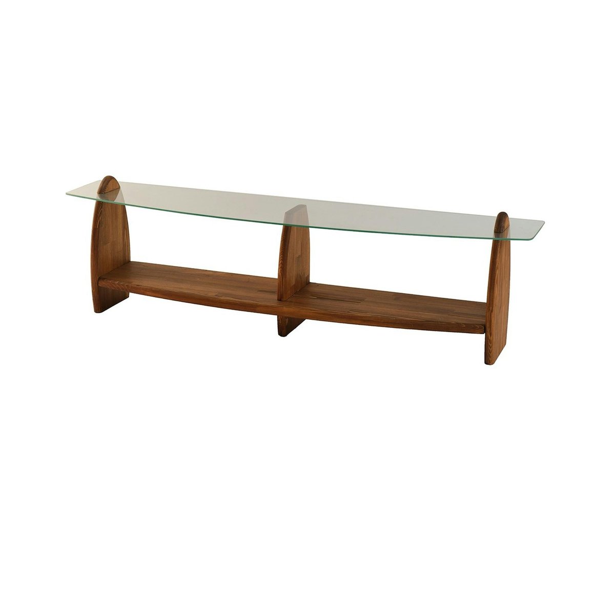 Meuble TV bois et verre - 2 niches ANZIO verre transparent, PIER IMPORT