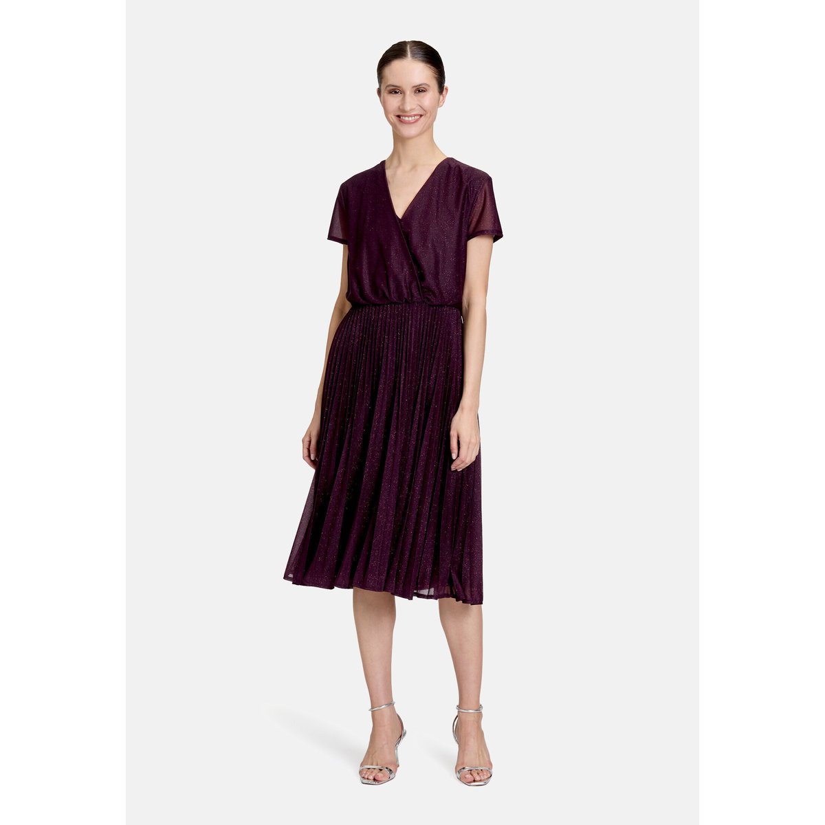 Robe de cocktail à plis purple/purple, VERA MONT