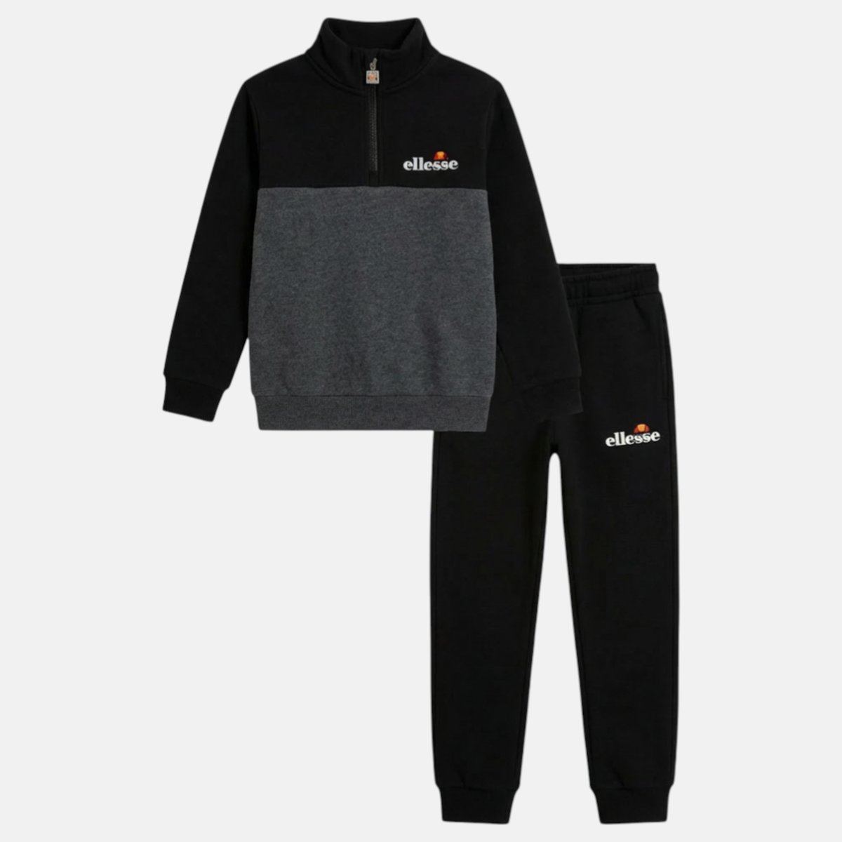 Ensemble sweat col zippé et pantalon de jogging SQUAD noir, ELLESSE