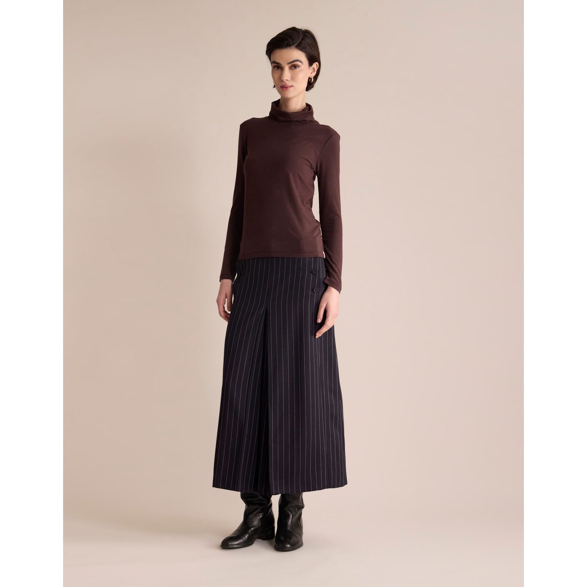 Pull col roulé Jade marron, INES DE LA FRESSANGE PARIS