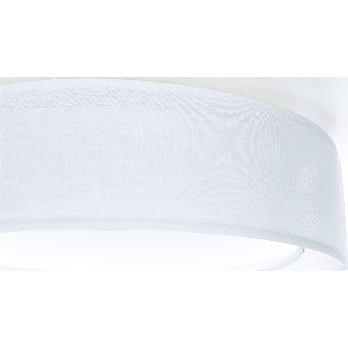 Plafonnier rond en tissu double couche Puro blanc tissu semi-transparent, BPS KONCEPT