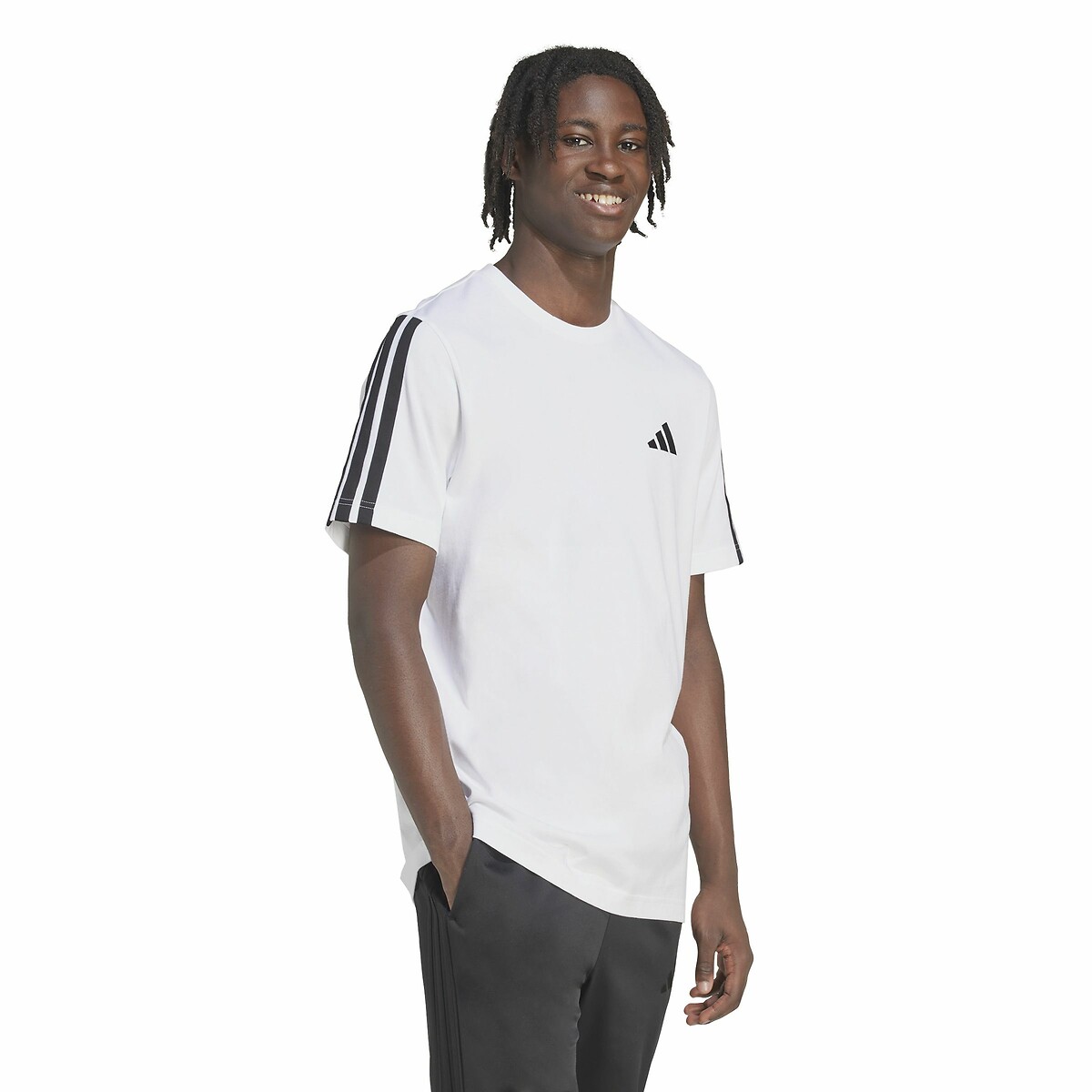 T-shirt 3 Stripes blanc, ADIDAS SPORTSWEAR