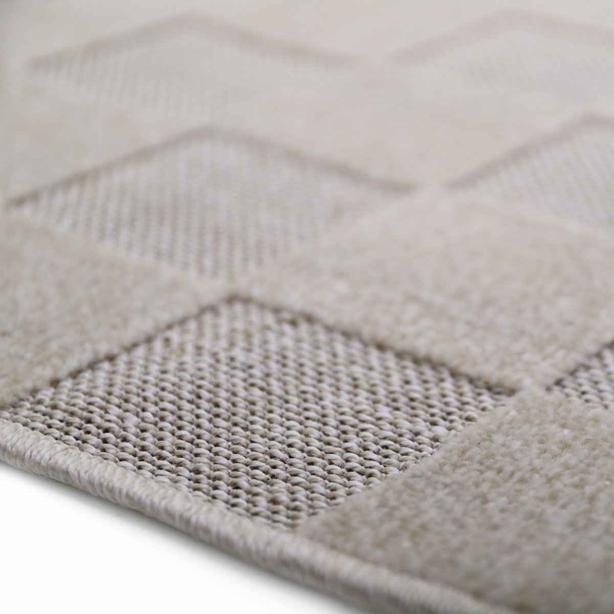 Tapis contemporain design damier DAMAS ecru beige, NATTIOT