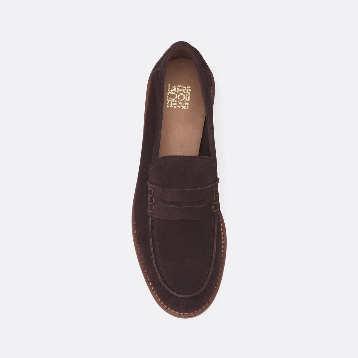 Mocassins en cuir suédé Signature marron, LA REDOUTE COLLECTIONS