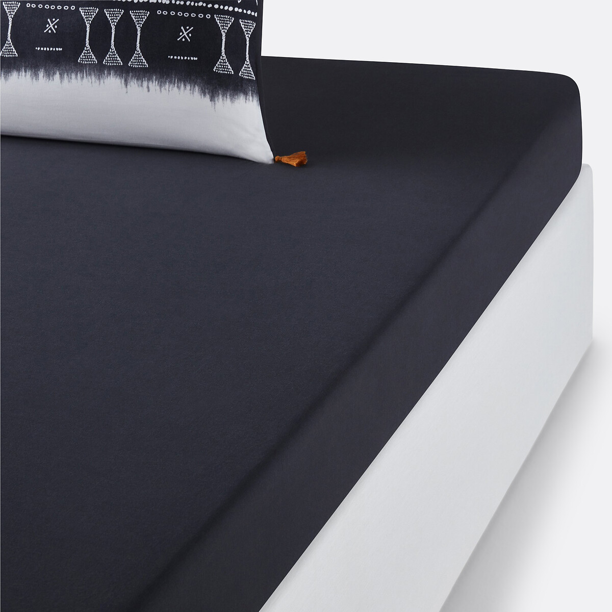 Drap housse coton lavé, Yoruba gris anthracite, LA REDOUTE INTERIEURS