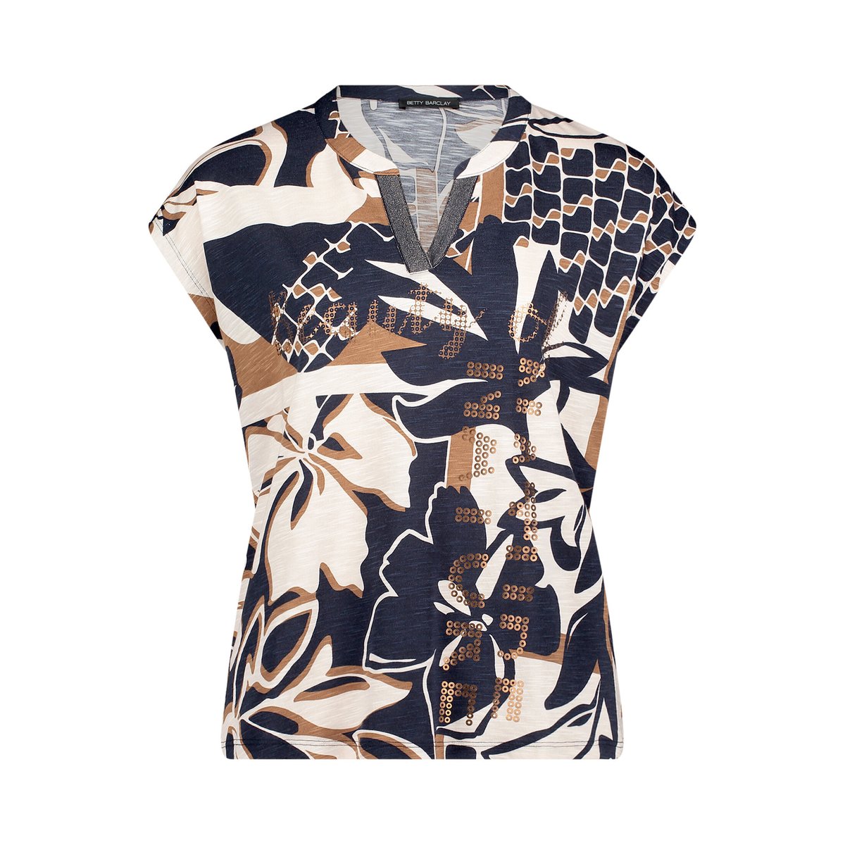 Haut casual à empiècement façon blouse dark blue/nature, BETTY BARCLAY