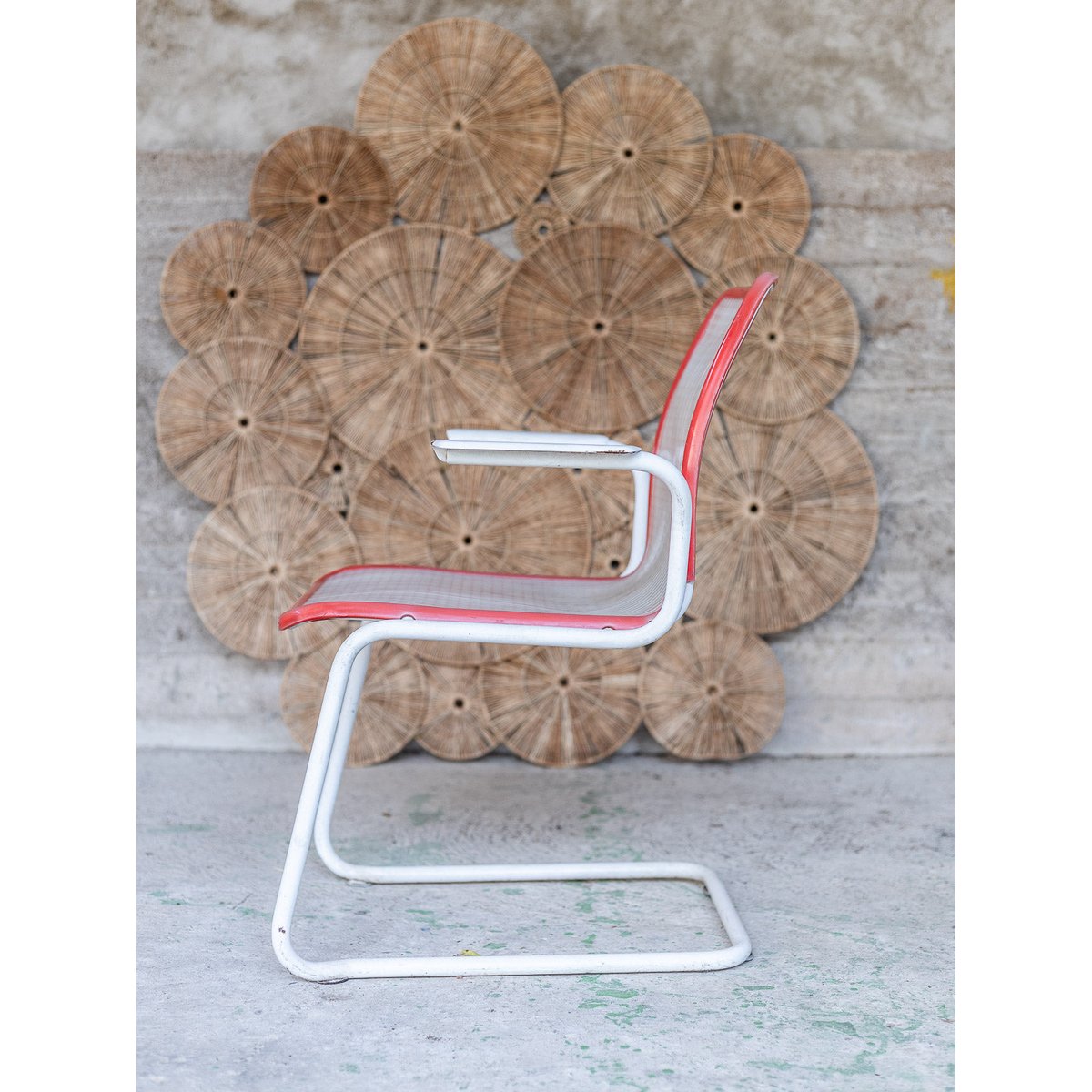 Trio de fauteuils d'extérieur Jakob N°1386 - Bon état blanc, DEBONGOUT