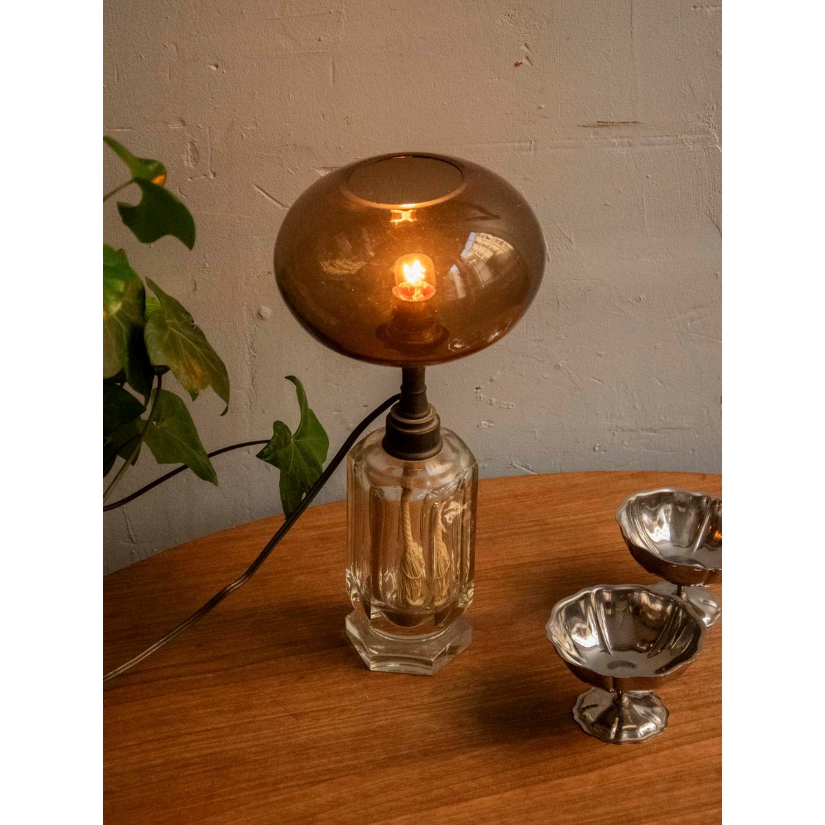 Lampe à huile en réemploi Julia N°977 - Bon état transparent, DEBONGOUT