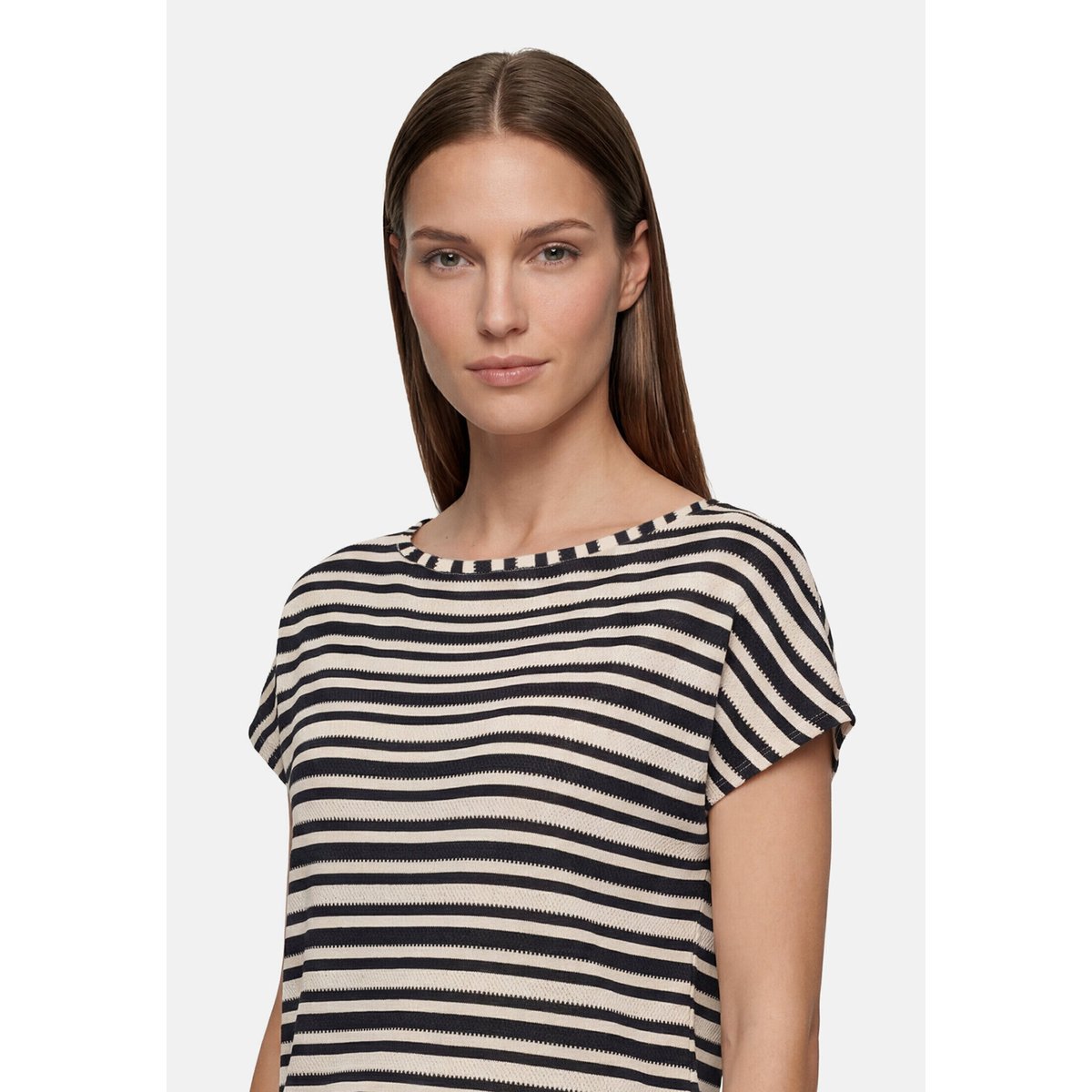 T-shirt à rayures à encolure bateau dark blue/nature, BETTY BARCLAY