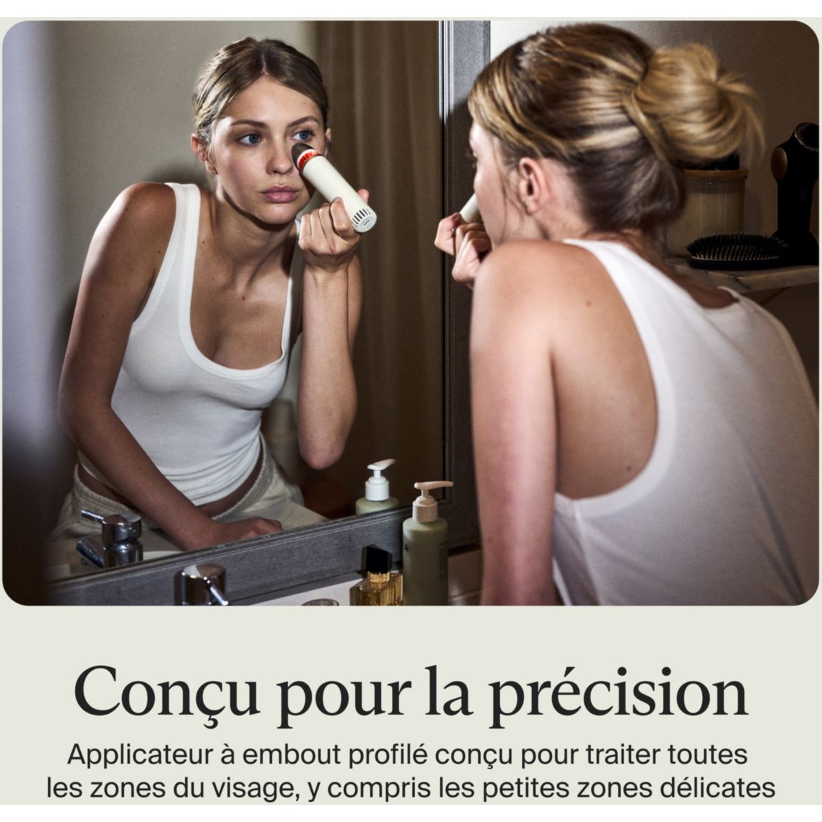 Appareil éclat visage TheraFace anti-cernes blanc couleur unique, THERAGUN