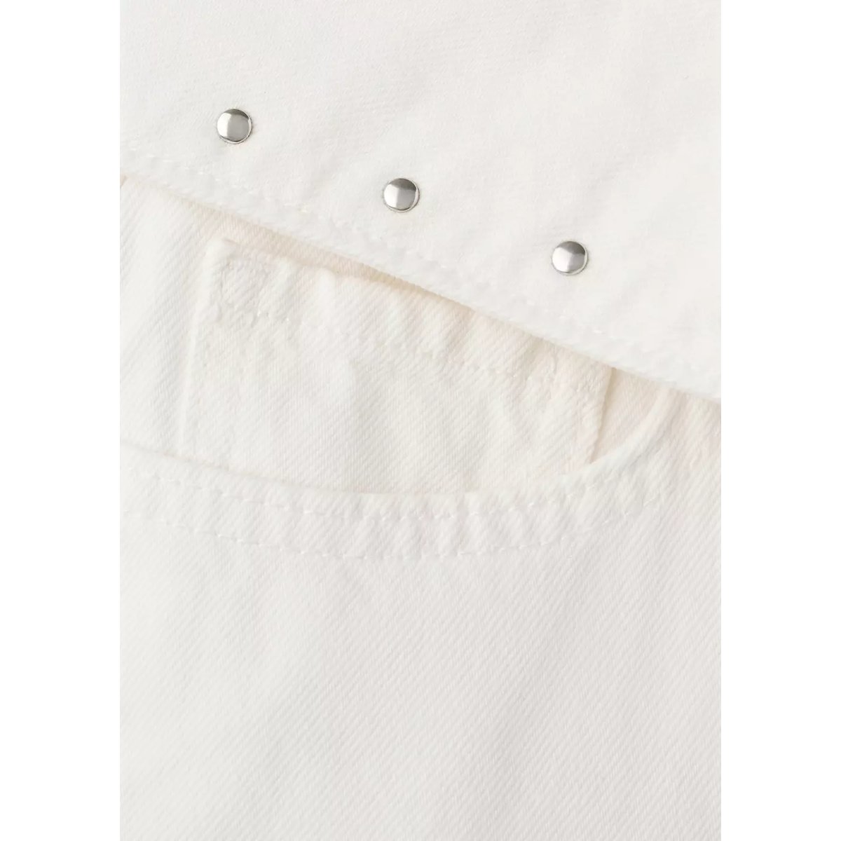Mini short revers à clous blanc cassé, MANGO TEEN