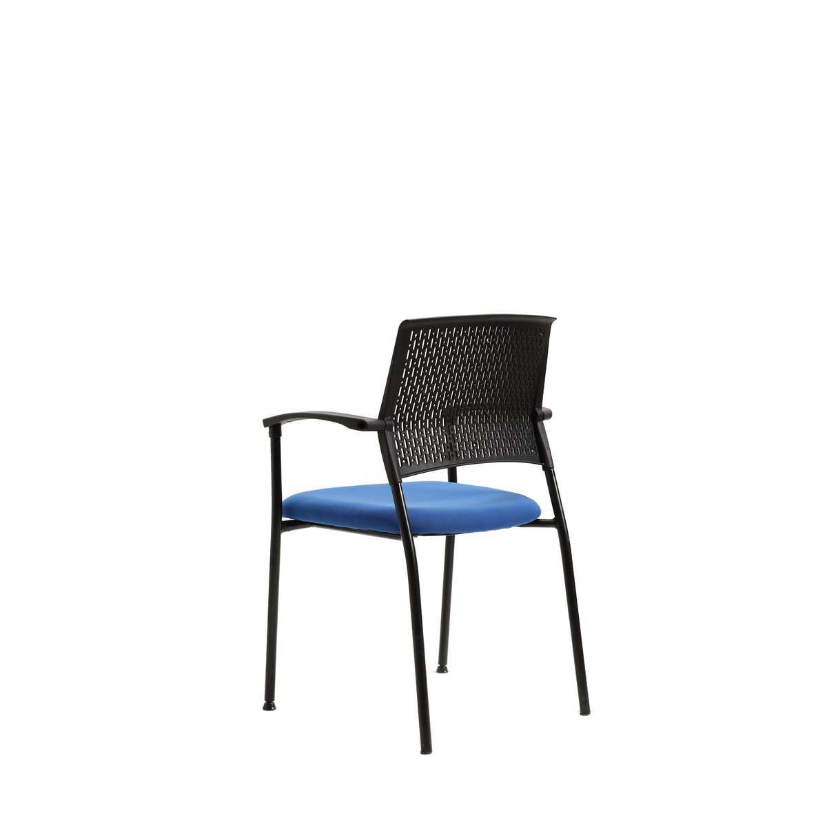 Fauteuil de bureau en tissu, SMITH(lot de 2) noir-bleu, HISPANOHOGAR