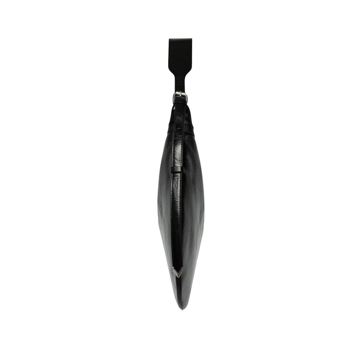 Sac à main demi-lune cuir glacé M ALLANE noir, IKKS