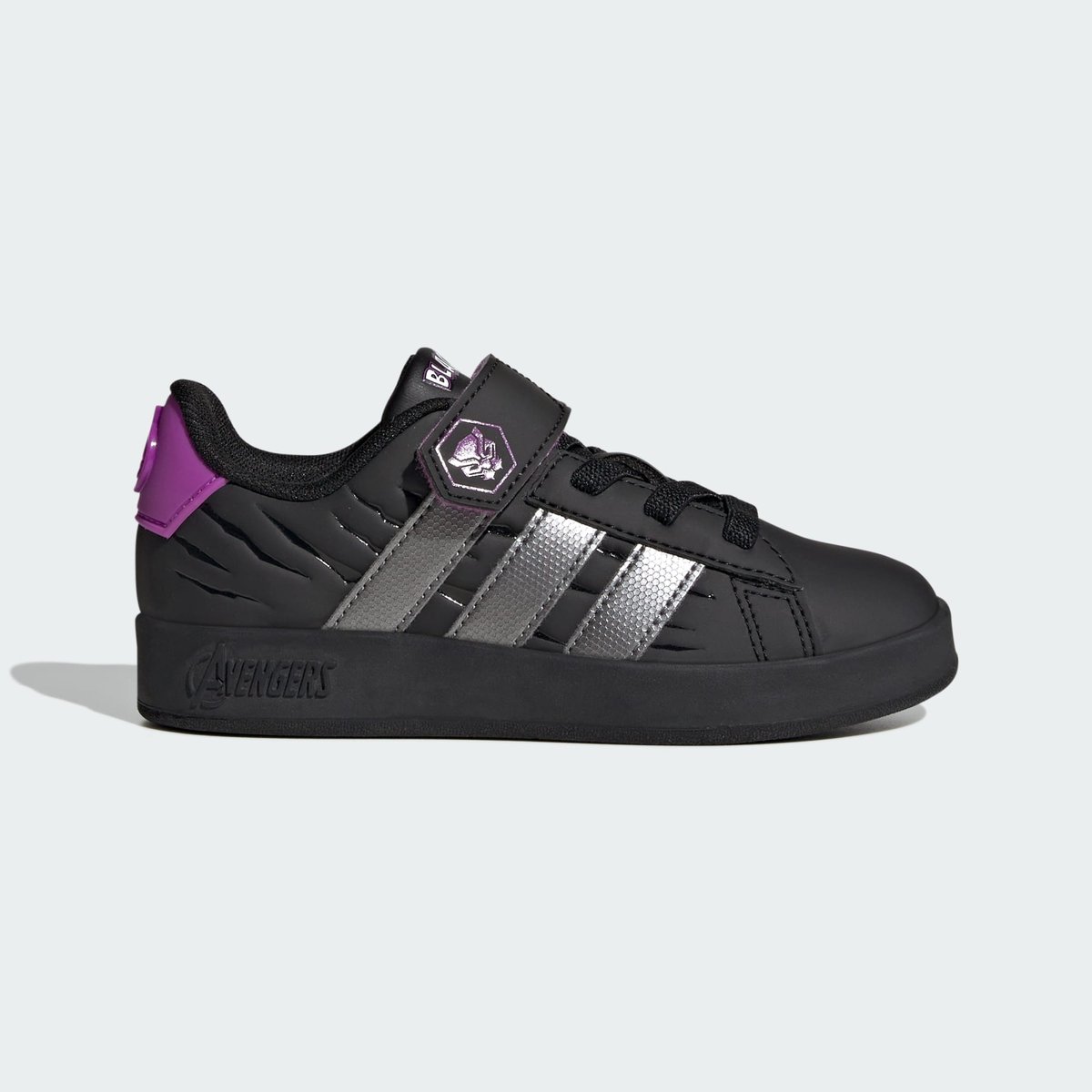 Chaussure Grand Court Adidas Marvel Avengers Enfants Chaussure Grand Court Adidas Marvel Avengers Enfants core black / iron metallic / purple burst, ADIDAS SPORTSWEAR