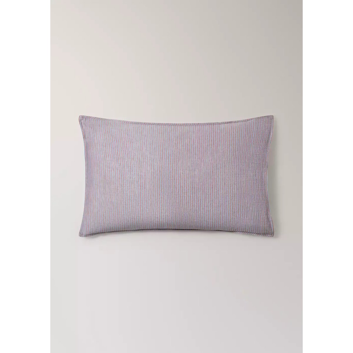 Deux taies d'oreiller en coton mousseline rayures réversibles 50x75 cm rose géranium, MANGO HOME