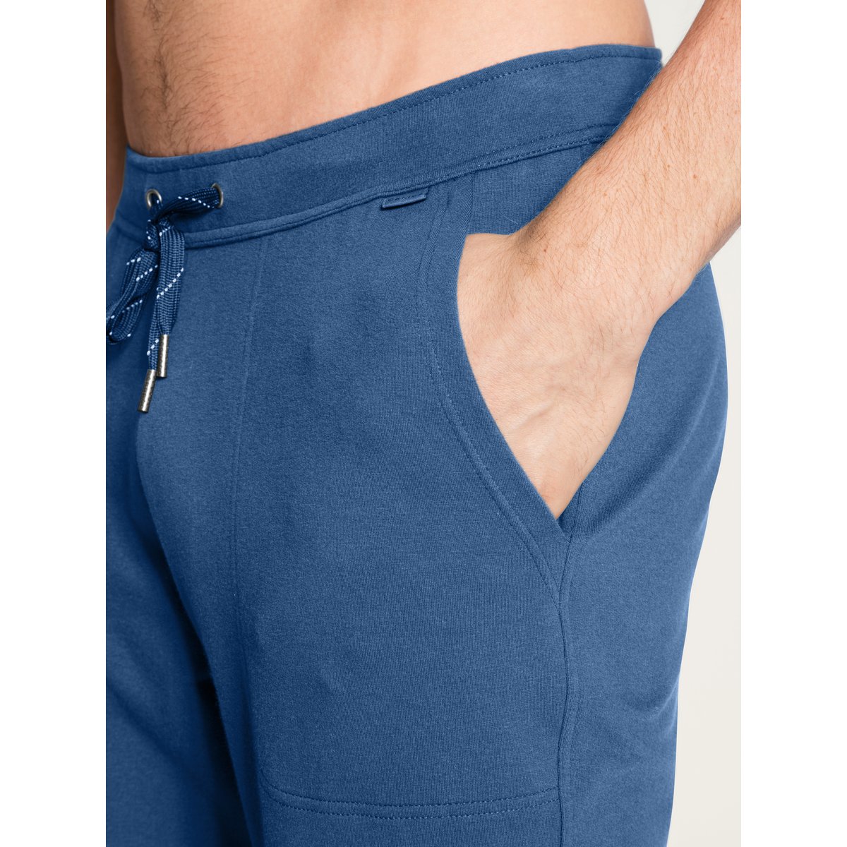 Pantalon de pyjama avec poches latérales Coton REMIX XTRA bleu indien, CALIDA