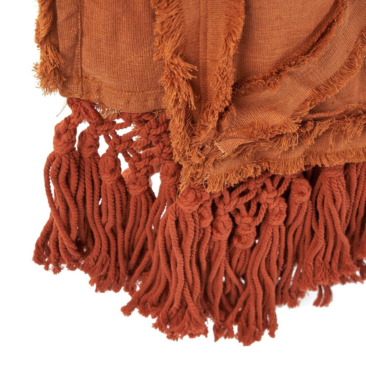 Plaid en coton BERBER rouille, BAZAR BIZAR