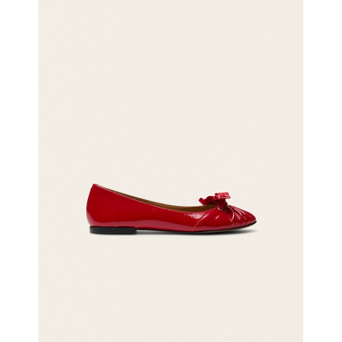 Ballerines SANA cuir plissé verni rouge, ODAJE