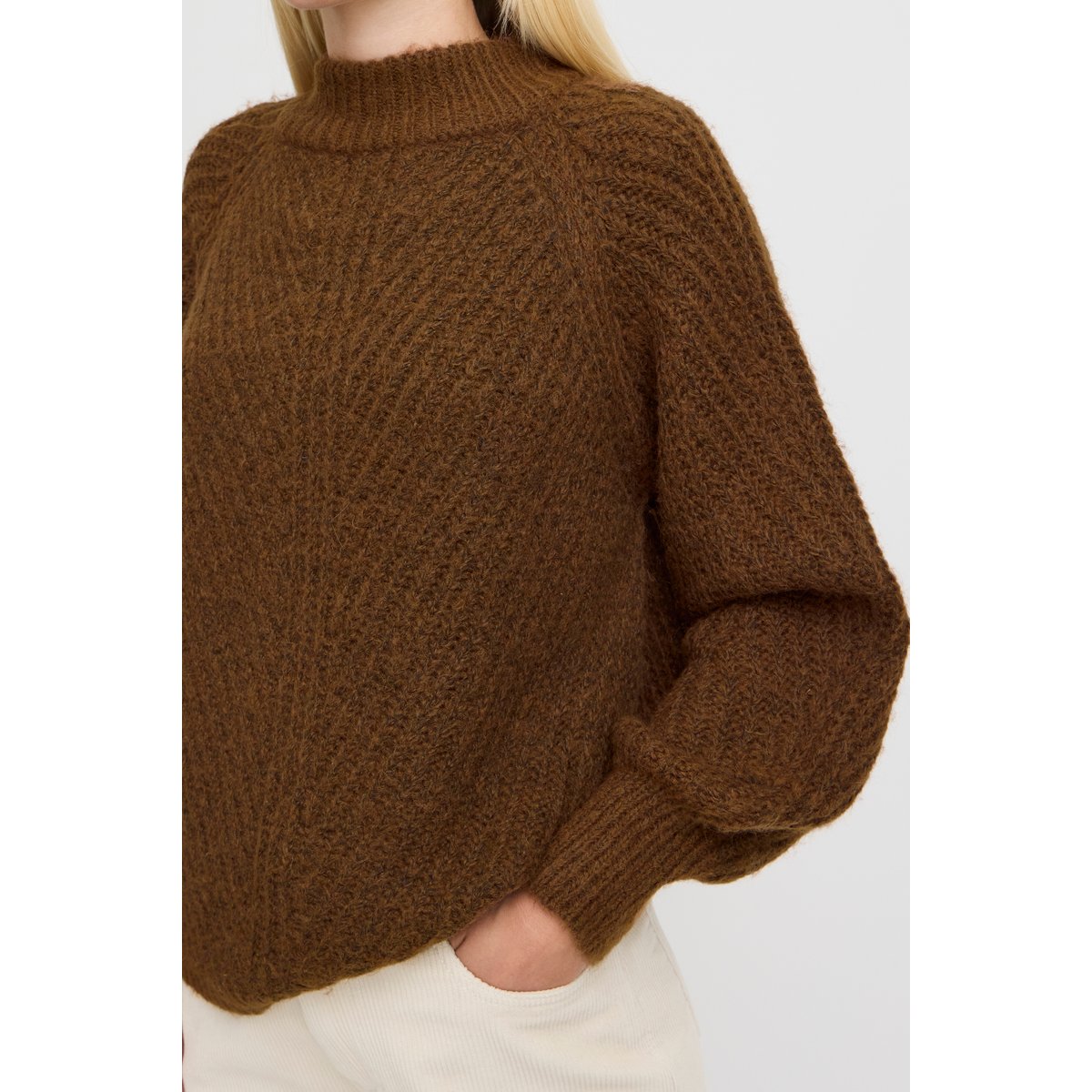 Knitted pullover marron bison melange, B.YOUNG