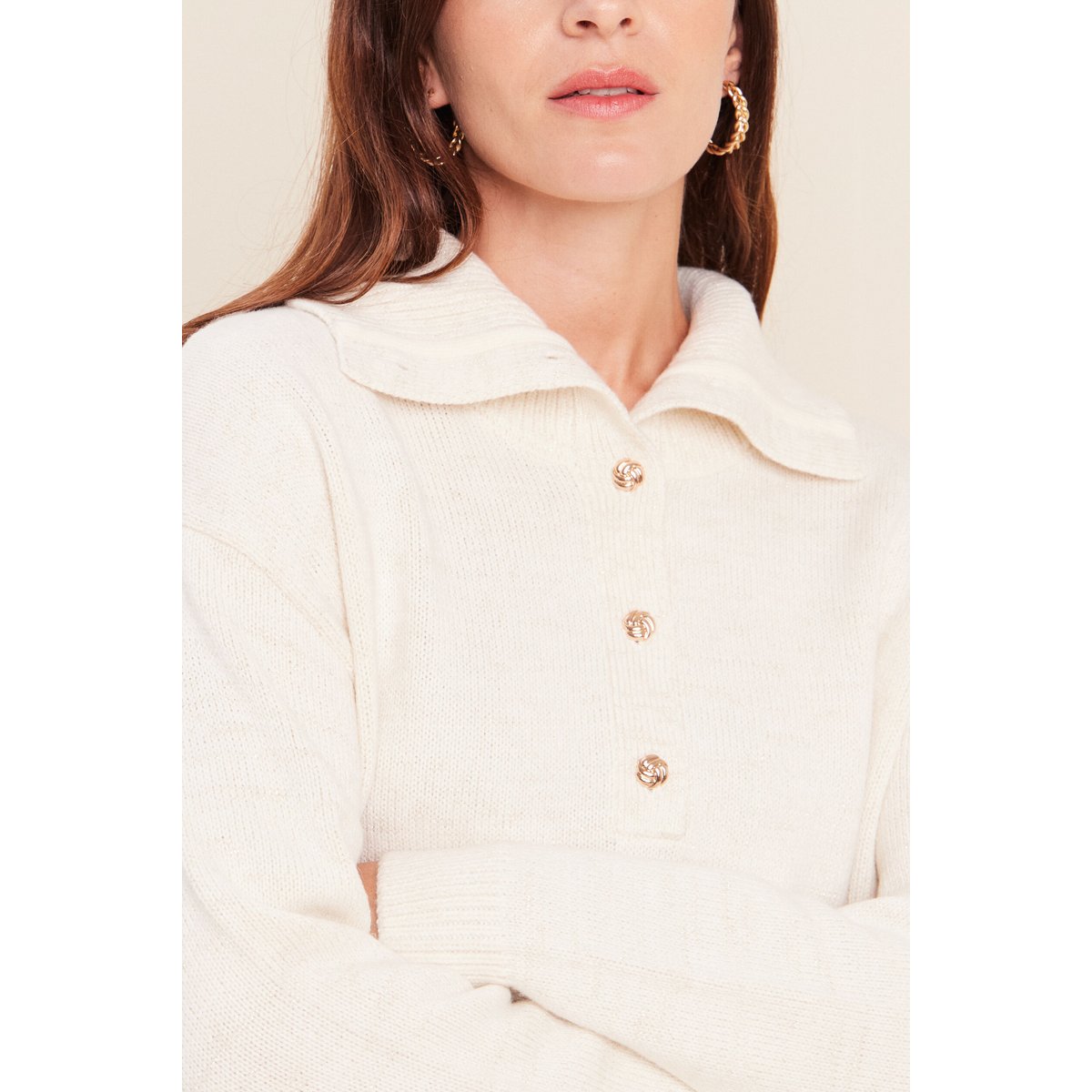 Pull col camionneur ecru, BREAL