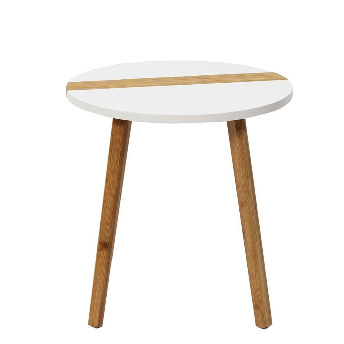 Lot De 2 Tables D'appoint Gigognes Bicolore Relief Blanc blanc, DECORATIE