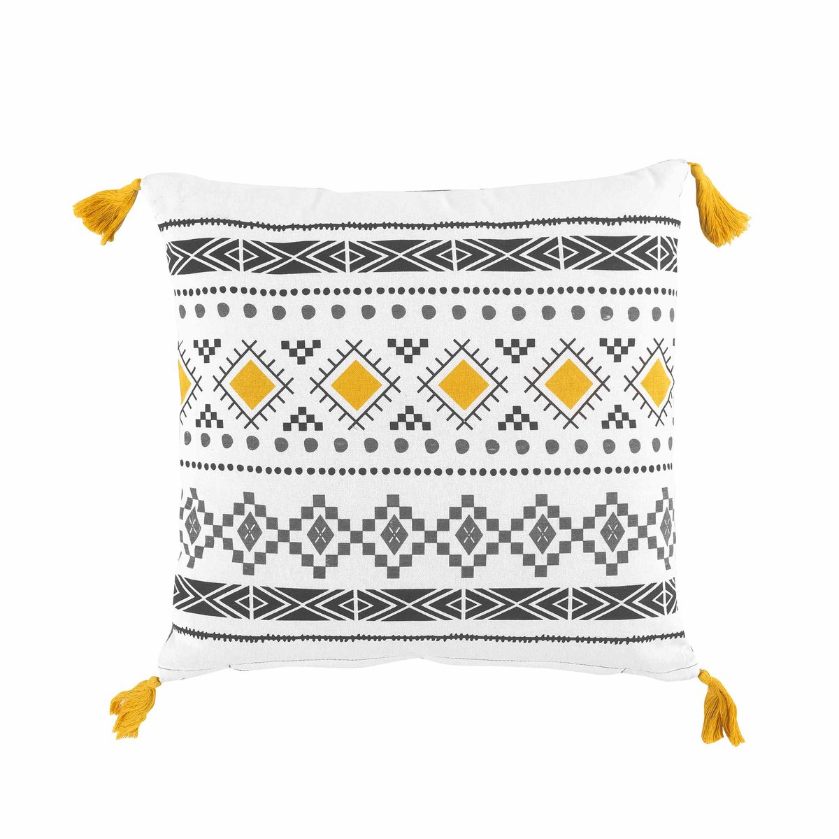 Coussin 40 x 40 cm Talismania blanc gris, EDEN